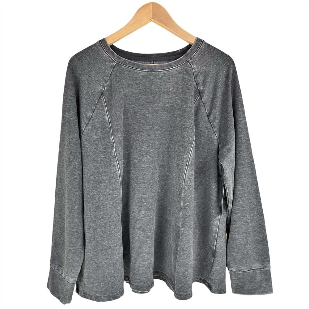 ANYBODY NWOT Soft Stretch French Terry Swing Pullover Sweatshirt Gray Size XL